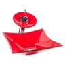 Cuba de Vidro para banheiros e lavabos - Quadrada RT 34 Cm - Vermelha - 3