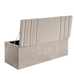 Calçadeira Baú Recamier King 190CM Grécia Suede Bege - D A DECOR - 3