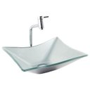 Ver imagem 1 de Kit: Cuba de vidro Retangular Prata + Torneira Link Alta + Válvula