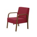 Ver imagem 1 de Poltrona Decorativa 1 Lugar Jade Braço Madeira D Salla Suede Vermelho