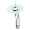 Kit: Cuba de Vidro Branca Modelo Retrô 33cm + Torneira Cascata + Válvula Click + Sifão - 5