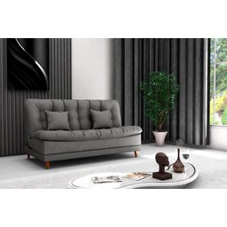 Sofá Cama Duda Linho Linho Chumbo Matrix Sala Premium Original Linho 3 Lugares - 2