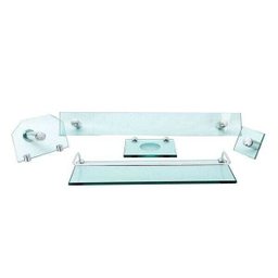 Kit Acessórios de Banheiros em Vidro - Verde Translúcido Reto - 1