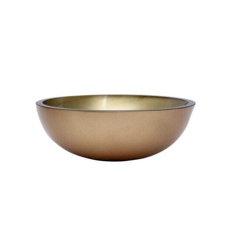 Cuba de Vidro para Banheiros e Lavabos 35 Cm - Dourado
