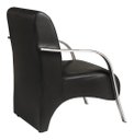 Ver imagem 4 de Kit Poltrona + Namoradeira Sevilha Braço Metal Decoração Recepção Escritório - Corino Preto