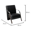 Ver imagem 7 de Kit Poltrona + Namoradeira Sevilha Braço Metal Decoração Recepção Escritório - Corino Preto