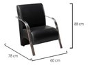 Ver imagem 7 de Kit Poltrona + Namoradeira Sevilha Braço Metal Decoração Recepção Escritório - Corino Preto