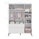 Ver imagem 2 de Guarda Roupa Infantil Melinda Retrô 3 Portas 2 Gavetas Branco_phoenix Baby