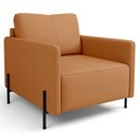 Ver imagem 1 de Poltrona Decorativa para Sala Living Pés Industrial Domani L06 Couro Caramelo - Lyam Decor