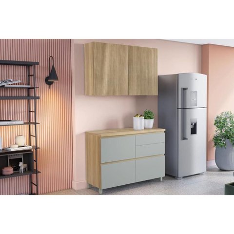 Kit Cozinha Nesher 2 Peças Rainha CZ430 Nature/Verde