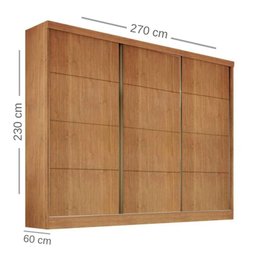 Guarda-roupa Casal 3 Portas 6 Gavetas - Bergamo-nature - Bianchi Móveis - 2