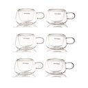 Ver imagem 1 de Jogo 6 Xícaras Chá com Alça 200ml Parede Dupla Bugatti