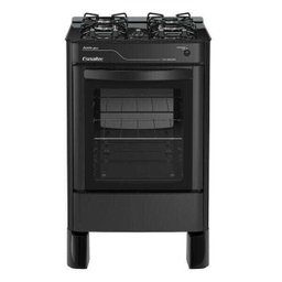 Fogão Ágata Glass Piso 4 Bocas Preto Esmaltec Bivolt 104002092 - 1