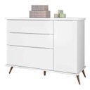 Ver imagem 1 de Cômoda Infantil Melinda Retrô 3 Gavetas 1 Porta Branca_phoenix Baby