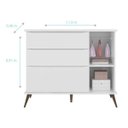 Ver imagem 2 de Cômoda Infantil Melinda Retrô 3 Gavetas 1 Porta Branca_phoenix Baby