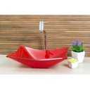 Ver imagem 2 de Kit: Cuba de vidro Retangular Vermelha + Torneira Link Alta + Válvula