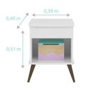 Ver imagem 2 de Mesa de Cabeceira Retrô Melissa 1 Gaveta Phoenix Cor Branco Acetinado