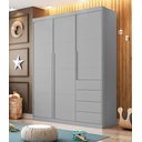 Ver imagem 1 de Guarda Roupa Infantil Pérola 3p Cinza _ Phoenix Baby