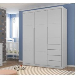 Guarda Roupa Infantil Pérola 3p Cinza _ Phoenix Baby - 3