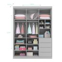 Ver imagem 2 de Guarda Roupa Infantil Pérola 3p Cinza _ Phoenix Baby