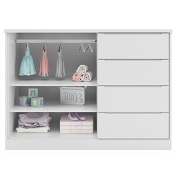 Cômoda Infantil 2 Portas e 4 Gavetas Pérola Branco - Phoenix - 5