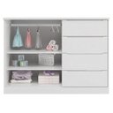 Ver imagem 5 de Cômoda Infantil 2 Portas e 4 Gavetas Pérola Branco - Phoenix