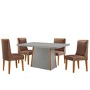 Ver imagem 2 de Mesa de Jantar Diane 120cm Tampo Mdf Vidro com 4 Cadeiras Lisboa Moderna Mobília