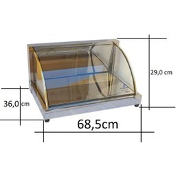 Estufa fria Vitrine expositor Gelo-x bolos doces 68,5cm com 12 Placas Gelo-x Supritecs - 2