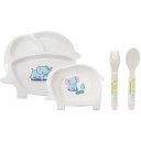 Ver imagem 1 de Kit Alimentação Infantil 4 Peças Fibra de Bambu Elefante Azul