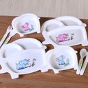 Ver imagem 2 de Kit Alimentação Infantil 4 Peças Fibra de Bambu Elefante Azul