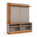 Ver imagem 4 de Estante Home Fortaleza 160cm Grigio Fosco/Canela para TV até 60” - Mobler