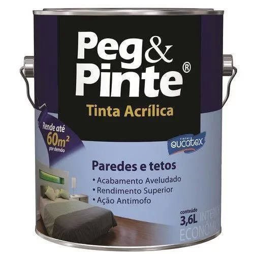 Tinta Peg&Pinte Acrilica Branca Galão 3,6 Litros Eucatex