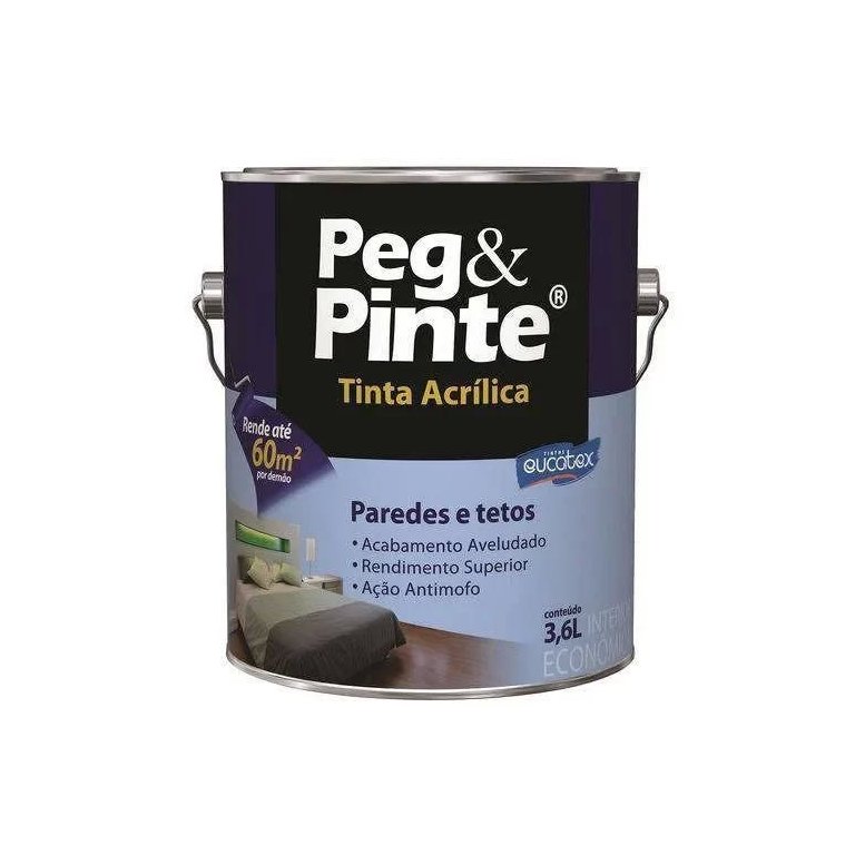 Tinta Peg&Pinte Acrilica Amarelo Canario Galão 3,6 Litros Eucatex