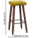 Ver imagem 3 de Banqueta Alta Quadrada Pés Madeira Paris - House Móveis:amarelo