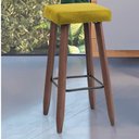 Ver imagem 2 de Banqueta Alta Quadrada Pés Madeira Paris - House Móveis:amarelo