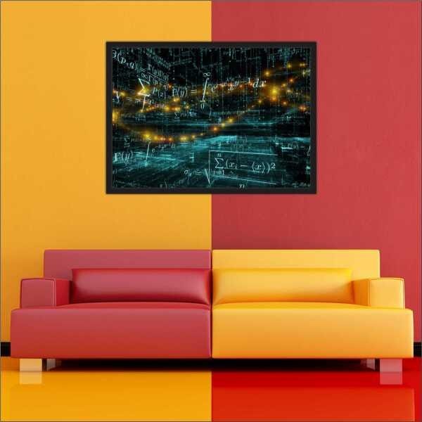 Quadro Decorativo Matemática Licenciaturas Fórmulas Salas Decorações Interiores Com Moldura - 3