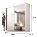 Ver imagem 2 de Guarda Roupa Titanium com Espelho Branco - D Doro Móveis