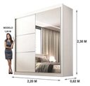 Ver imagem 2 de Guarda Roupa Titanium com Espelho Branco - D Doro Móveis