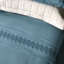 Ver imagem 2 de Jogo de Cama Casal Liso com Bordado 4 Peças - Steel - Bella Notte