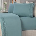 Ver imagem 1 de Jogo de Cama Casal Liso com Bordado 4 Peças - Steel - Bella Notte