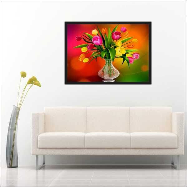 Quadro Decorativo Flores Natureza Paisagens Salas Interiores Com Moldura Decorações - 3