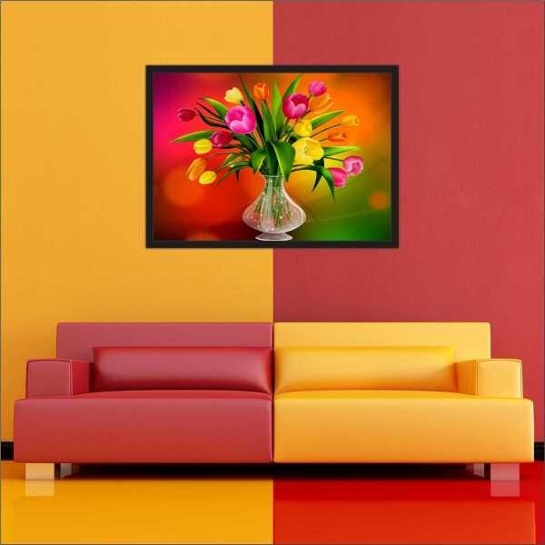 Quadro Decorativo Flores Natureza Paisagens Salas Interiores Com Moldura Decorações - 4