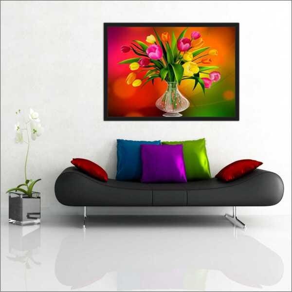 Quadro Decorativo Flores Natureza Paisagens Salas Interiores Com Moldura Decorações - 1