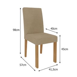 Conjunto Sala de Jantar Mesa Ana 130x80 cm e 4 Cadeiras Maia Cimol Nature/Off White/Gengibre - 7