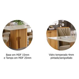 Conjunto Sala de Jantar Mesa Ana 130x80 cm e 4 Cadeiras Maia Cimol Nature/Off White/Gengibre - 4
