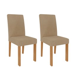 Conjunto Sala de Jantar Mesa Ana 130x80 cm e 4 Cadeiras Maia Cimol Nature/Off White/Gengibre - 3
