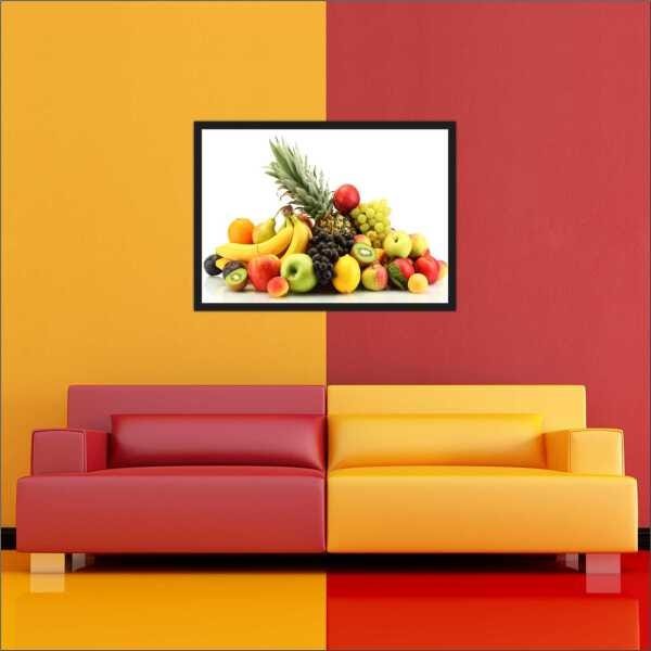 Quadro Decorativo Frutas Gourmet Cozinhas Restaurantes Interiores Com Moldura Decorações - 2