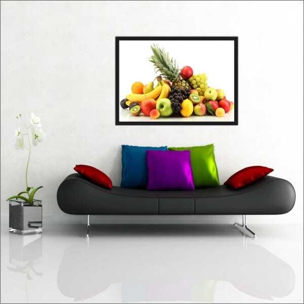 Quadro Decorativo Frutas Gourmet Cozinhas Restaurantes Interiores Com Moldura Decorações - 3
