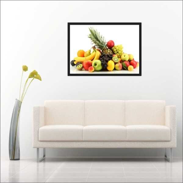 Quadro Decorativo Frutas Gourmet Cozinhas Restaurantes Interiores Com Moldura Decorações - 1