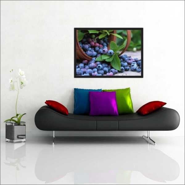 Quadro Decorativo Frutas Açaí Gourmet Cozinhas Restaurantes Interiores Com Moldura Decorações - 1